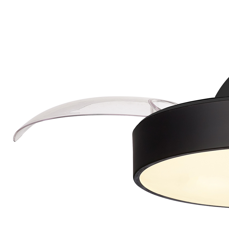 Load image into Gallery viewer, Mantra M8757 Alaska Mini 45W LED Dimmable Ceiling Light With Built-In 25W DC Fan, 2700-5000K Remote Control, 2500lm, Black -
