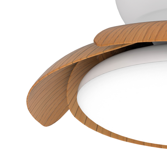 Mantra M8234 Aloha 45W LED Dimmable Ceiling Light With Built-In 30W DC Reversible Fan, Wood, 3500lm -