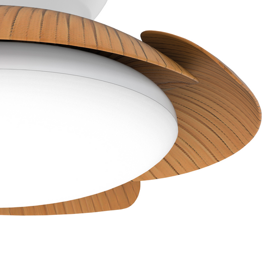 Mantra M8234 Aloha 45W LED Dimmable Ceiling Light With Built-In 30W DC Reversible Fan, Wood, 3500lm -