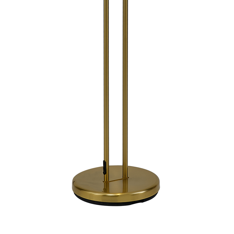 Load image into Gallery viewer, Deco D0826AGB Brazier 2 Light Floor Lamp With USB 2.1 mAh Socket, 20+5W LED, 3000K Touch Dimmer, 2300lm, Aged Brass, 3yrs Warranty - 53549
