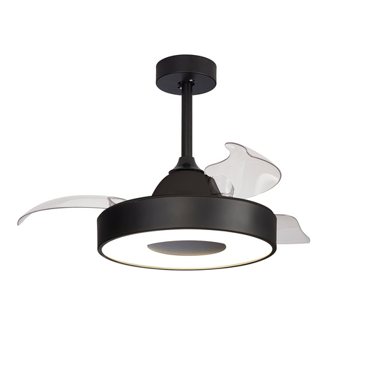 Coin Mini M8221 45W LED Dimmable Ceiling Light With Built-In 25W DC Reversible Fan, Black, 2500lm -
