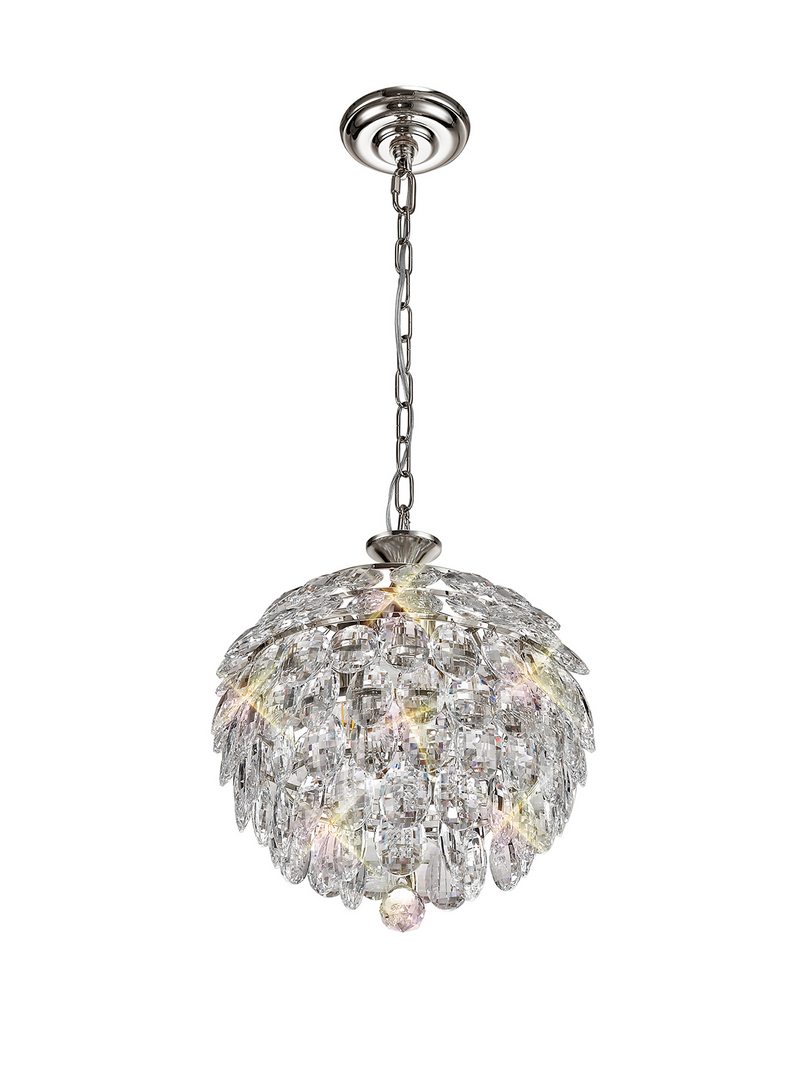 Load image into Gallery viewer, Diyas IL32800 Coniston Pendant, 3 Light E14, Polished Chrome/Crystal
