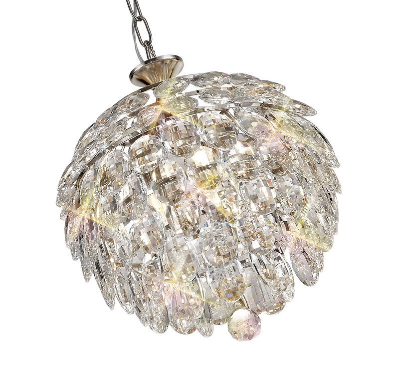 Load image into Gallery viewer, Diyas IL32800 Coniston Pendant, 3 Light E14, Polished Chrome/Crystal

