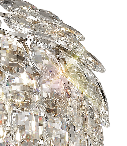 Diyas IL32800 Coniston Pendant, 3 Light E14, Polished Chrome/Crystal