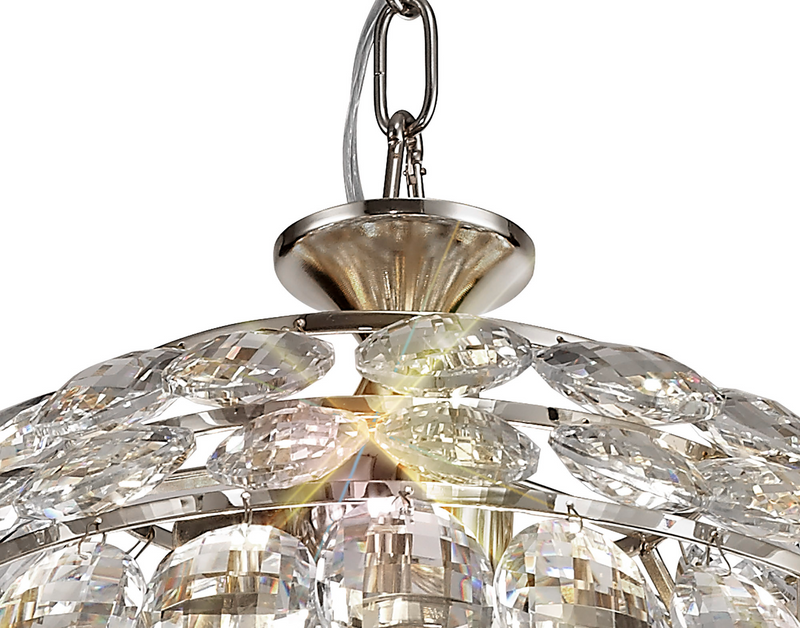Load image into Gallery viewer, Diyas IL32800 Coniston Pendant, 3 Light E14, Polished Chrome/Crystal
