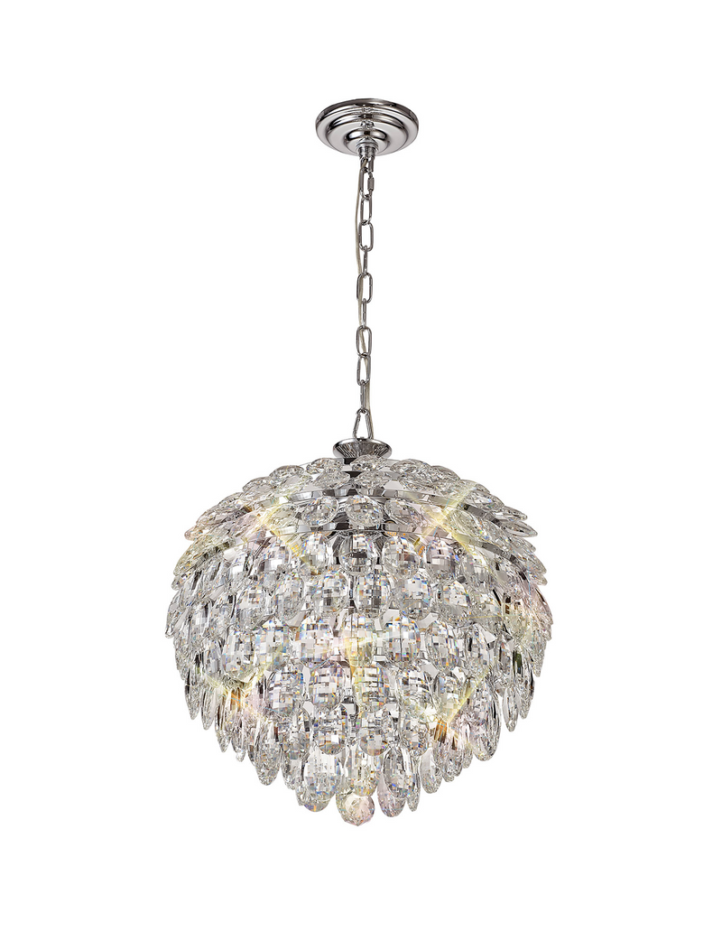 Load image into Gallery viewer, Diyas IL32801 Coniston Pendant, 6 Light E14, Polished Chrome/Crystal
