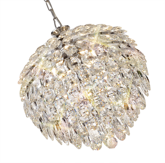Diyas IL32801 Coniston Pendant, 6 Light E14, Polished Chrome/Crystal