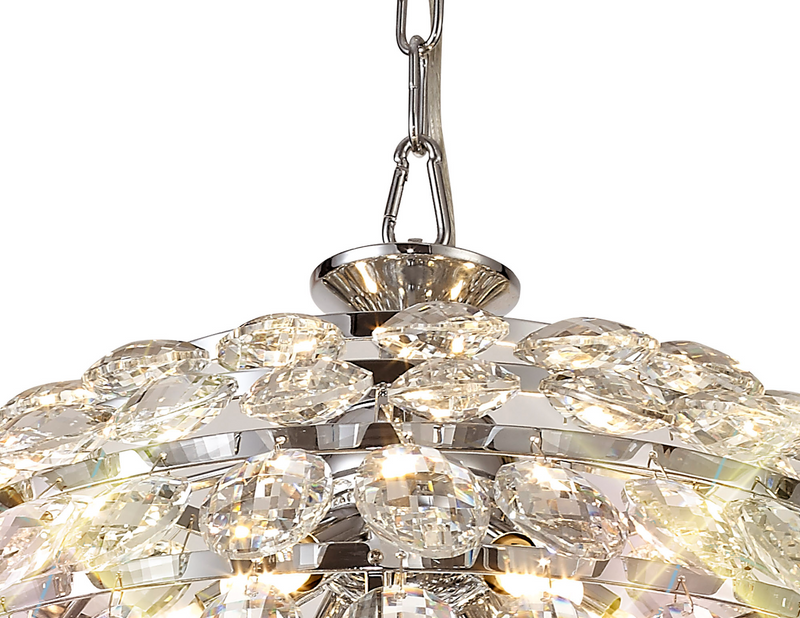 Load image into Gallery viewer, Diyas IL32801 Coniston Pendant, 6 Light E14, Polished Chrome/Crystal
