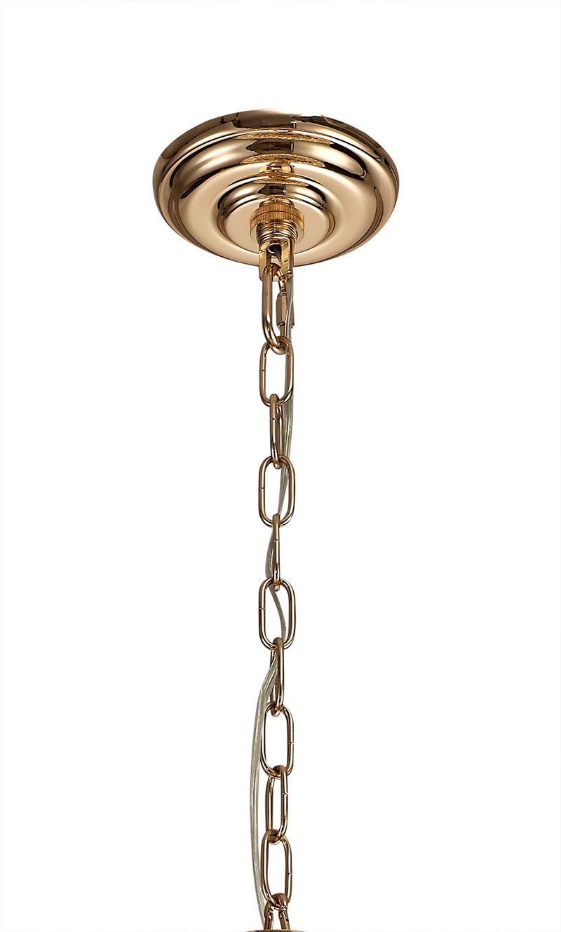 Load image into Gallery viewer, Diyas IL32805 Coniston Pendant, 9 Light E14, French Gold/Crystal
