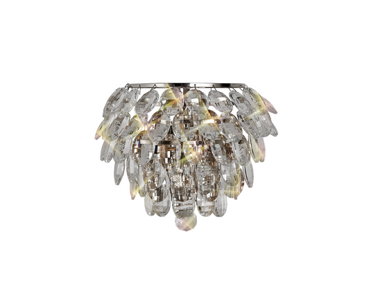 Diyas IL32806 Coniston Wall Lamp, 1 Light E14, Polished Chrome/Crystal