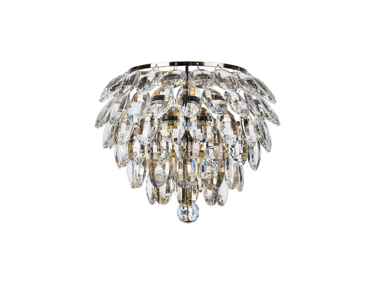 Diyas IL32807AB Coniston Wall Lamp, 1 Light E14, Antique Brass/Crystal - 60964