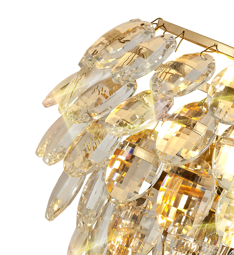 Load image into Gallery viewer, Diyas IL32807 Coniston Wall Lamp, 1 Light E14, French Gold/Crystal
