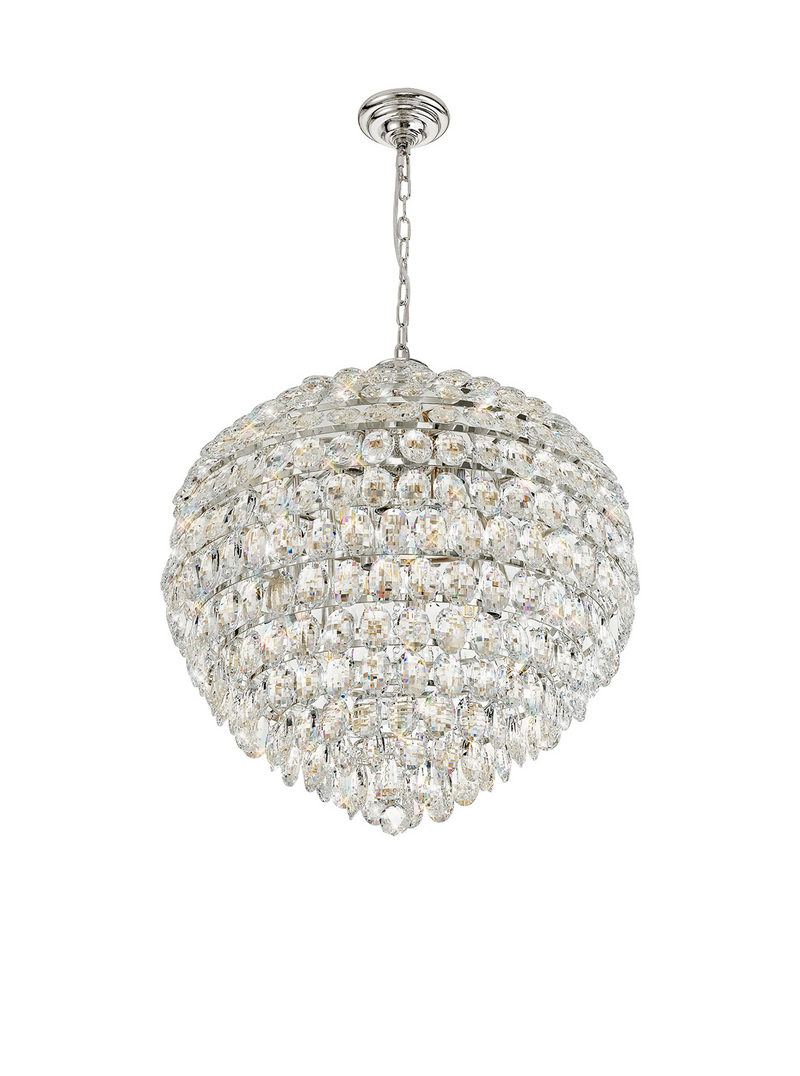 Load image into Gallery viewer, Diyas IL32808 Coniston Pendant, 12 Light E14, Polished Chrome/Crystal
