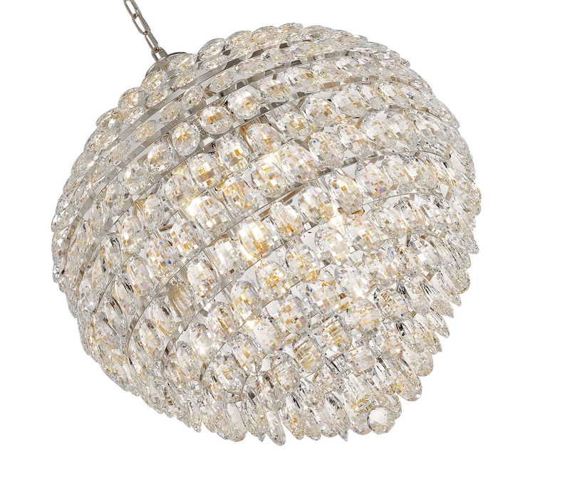 Load image into Gallery viewer, Diyas IL32808 Coniston Pendant, 12 Light E14, Polished Chrome/Crystal
