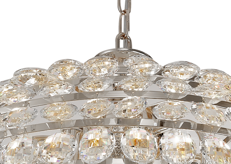 Load image into Gallery viewer, Diyas IL32808 Coniston Pendant, 12 Light E14, Polished Chrome/Crystal
