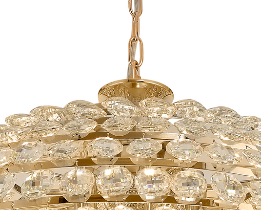 Diyas IL32811 Coniston Pendant, 16 Light E14, French Gold/Crystal