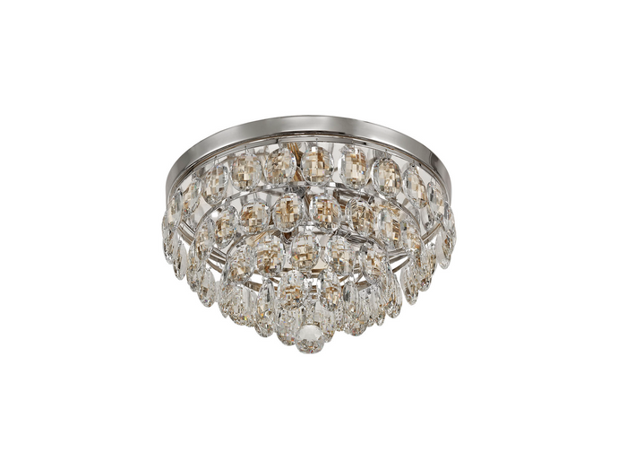 Diyas IL32812 Coniston Flush Ceiling, 3 Light E14, Polished Chrome/Crystal