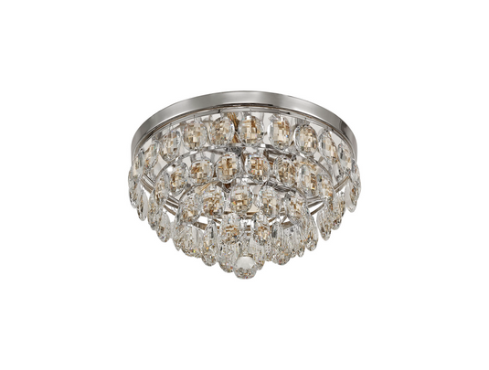 Diyas IL32812 Coniston Flush Ceiling, 3 Light E14, Polished Chrome/Crystal