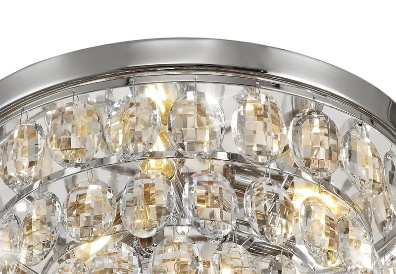 Load image into Gallery viewer, Diyas IL32812 Coniston Flush Ceiling, 3 Light E14, Polished Chrome/Crystal
