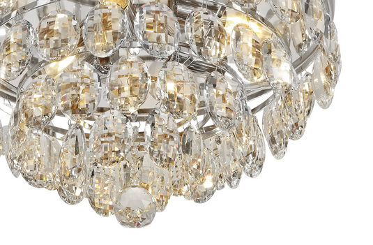 Diyas IL32812 Coniston Flush Ceiling, 3 Light E14, Polished Chrome/Crystal