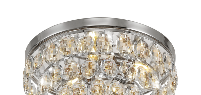 Load image into Gallery viewer, Diyas IL32812 Coniston Flush Ceiling, 3 Light E14, Polished Chrome/Crystal

