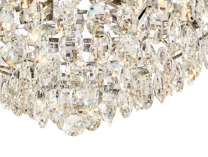 Load image into Gallery viewer, Diyas IL32813 Coniston Flush Ceiling, 6 Light E14, Polished Chrome/Crystal
