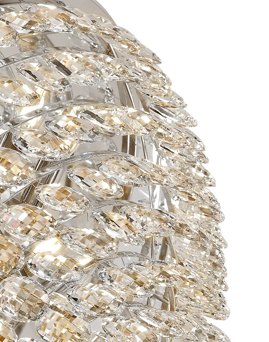 Diyas IL32814 Coniston Flush Ceiling, 12 Light E14, Polished Chrome/Crystal