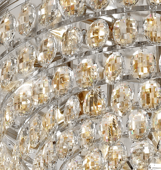 Diyas IL32814 Coniston Flush Ceiling, 12 Light E14, Polished Chrome/Crystal