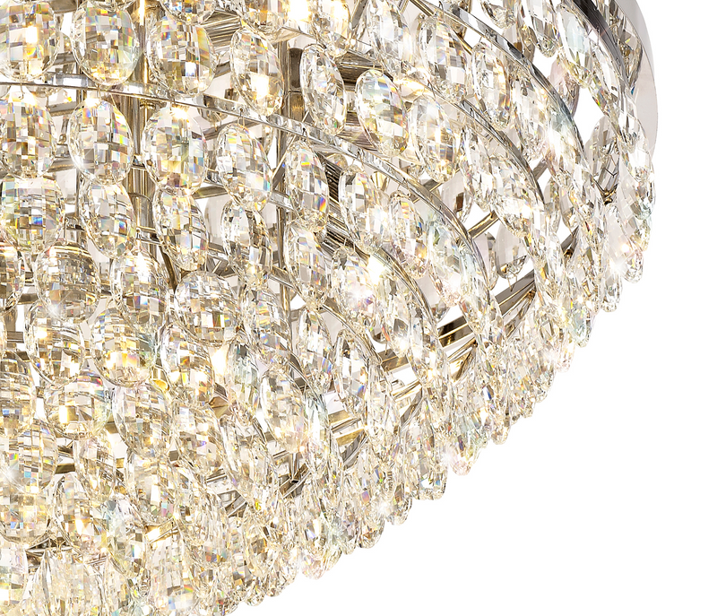 Load image into Gallery viewer, Diyas IL32815 Coniston Flush Ceiling, 15 Light E14, Polished Chrome/Crystal

