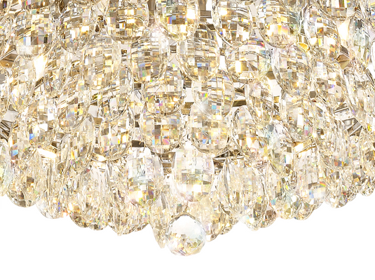 Diyas IL32815 Coniston Flush Ceiling, 15 Light E14, Polished Chrome/Crystal