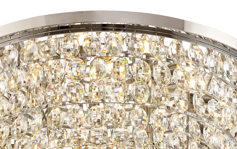 Load image into Gallery viewer, Diyas IL32815 Coniston Flush Ceiling, 15 Light E14, Polished Chrome/Crystal
