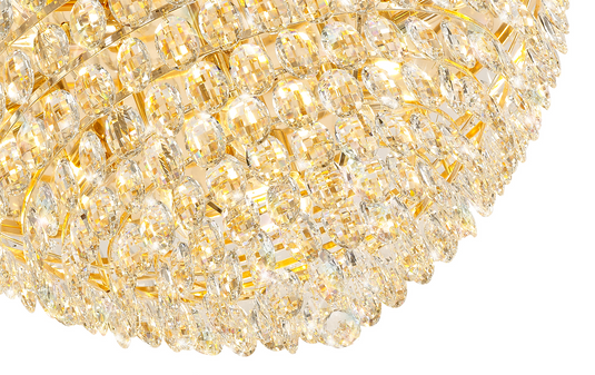Diyas IL32818 Coniston Flush Ceiling, 12 Light E14, French Gold/Crystal