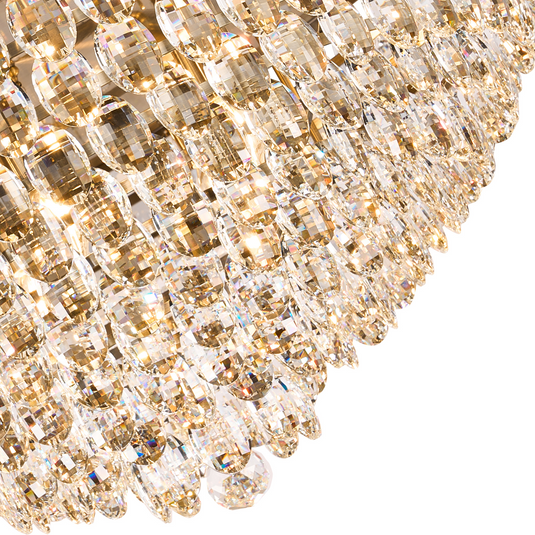 Diyas IL32819AB Coniston Flush Ceiling, 15 Light E14, Antique Brass/Crystal Item Weight: 35.4kg - 60958