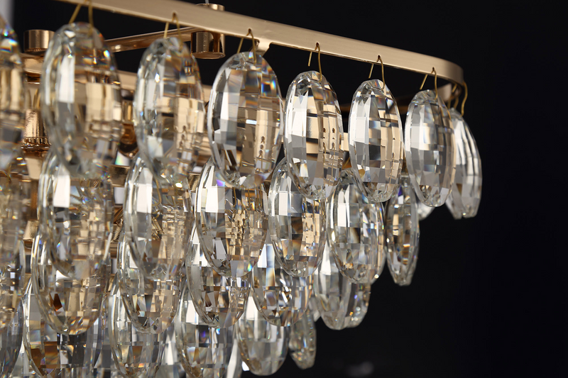 Load image into Gallery viewer, Diyas IL32821 Coniston Linear Pendant, 8 Light E14, French Gold/Crystal
