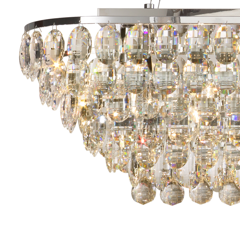 Load image into Gallery viewer, Diyas IL32822 Coniston Linear Pendant, 14 Light E14, Polished Chrome/Crystal
