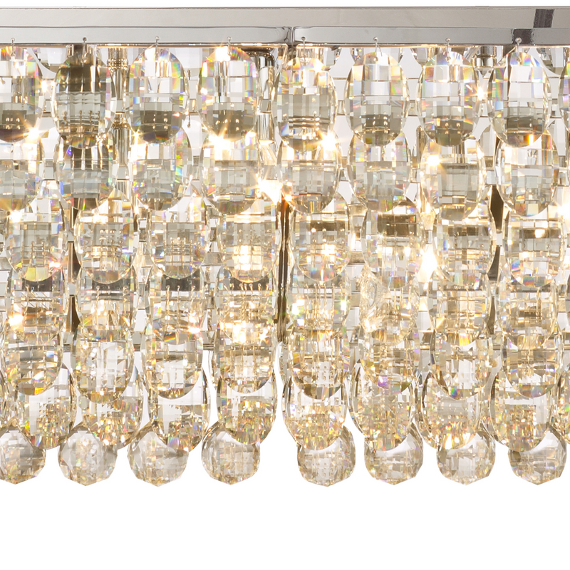 Load image into Gallery viewer, Diyas IL32822 Coniston Linear Pendant, 14 Light E14, Polished Chrome/Crystal
