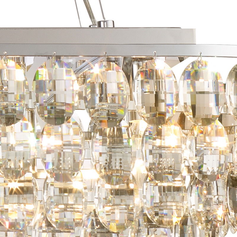Load image into Gallery viewer, Diyas IL32822 Coniston Linear Pendant, 14 Light E14, Polished Chrome/Crystal
