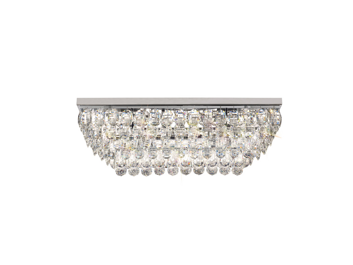 Diyas IL32824 Coniston Linear Flush Ceiling, 5 Light E14, Polished Chrome/Crystal