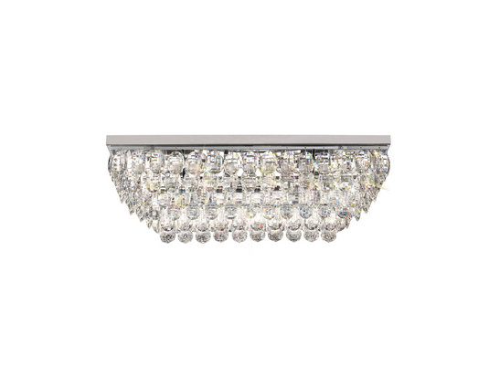 Diyas IL32824 Coniston Linear Flush Ceiling, 5 Light E14, Polished Chrome/Crystal