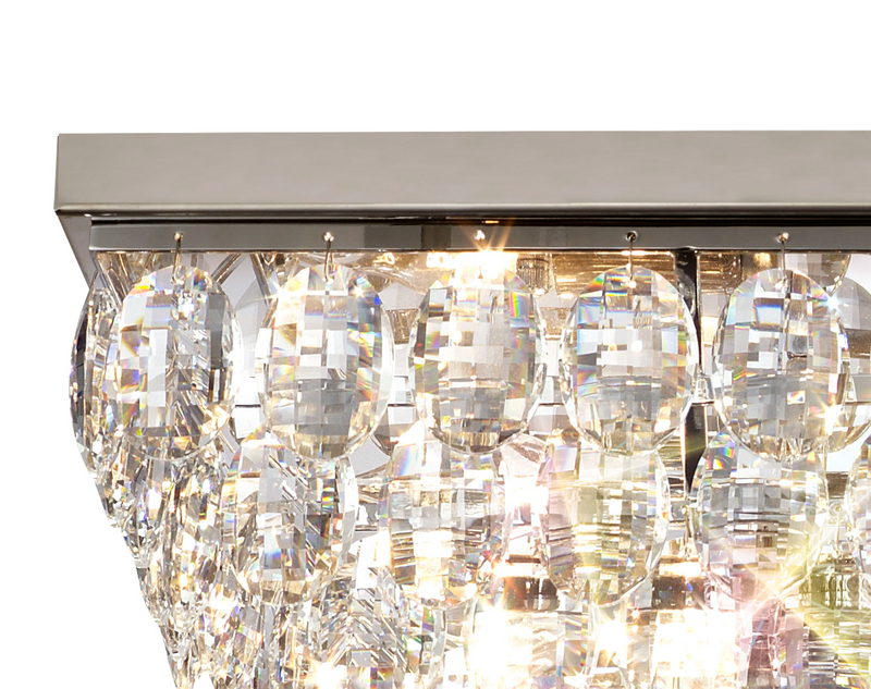 Load image into Gallery viewer, Diyas IL32824 Coniston Linear Flush Ceiling, 5 Light E14, Polished Chrome/Crystal
