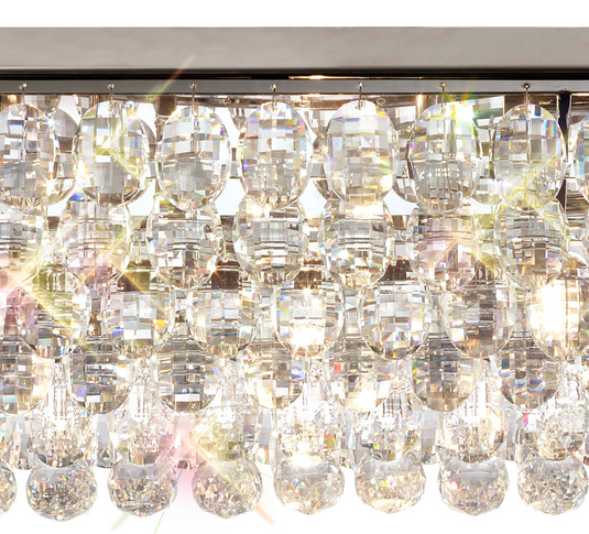 Diyas IL32824 Coniston Linear Flush Ceiling, 5 Light E14, Polished Chrome/Crystal