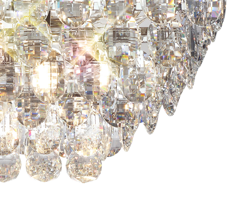Load image into Gallery viewer, Diyas IL32824 Coniston Linear Flush Ceiling, 5 Light E14, Polished Chrome/Crystal
