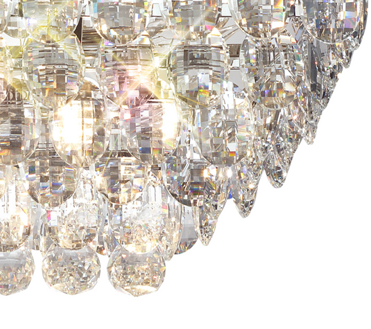 Diyas IL32824 Coniston Linear Flush Ceiling, 5 Light E14, Polished Chrome/Crystal