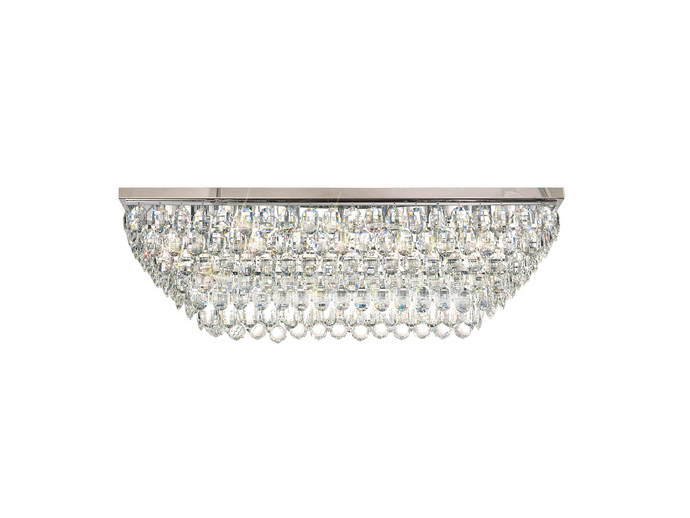 Diyas IL32825 Coniston Linear Flush Ceiling, 11 Light E14, Polished Chrome/Crystal