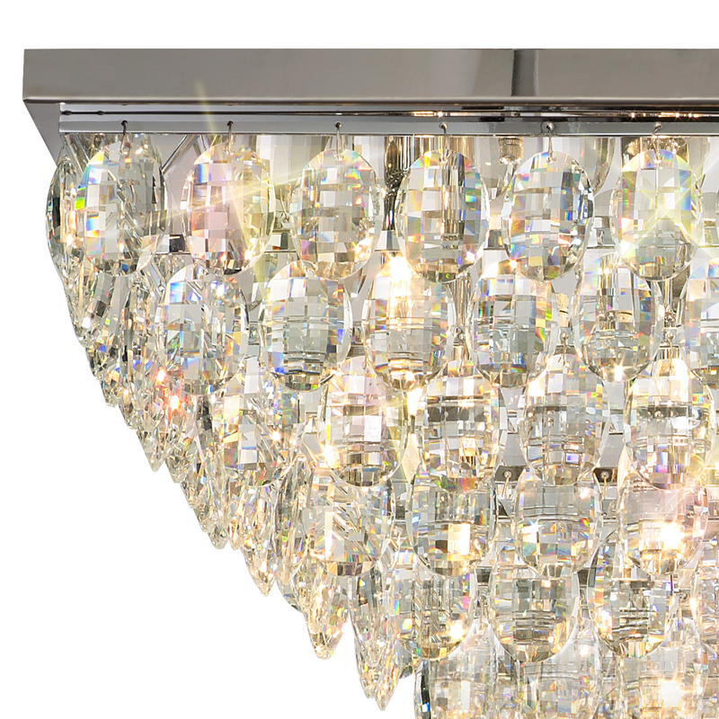 Load image into Gallery viewer, Diyas IL32825 Coniston Linear Flush Ceiling, 11 Light E14, Polished Chrome/Crystal
