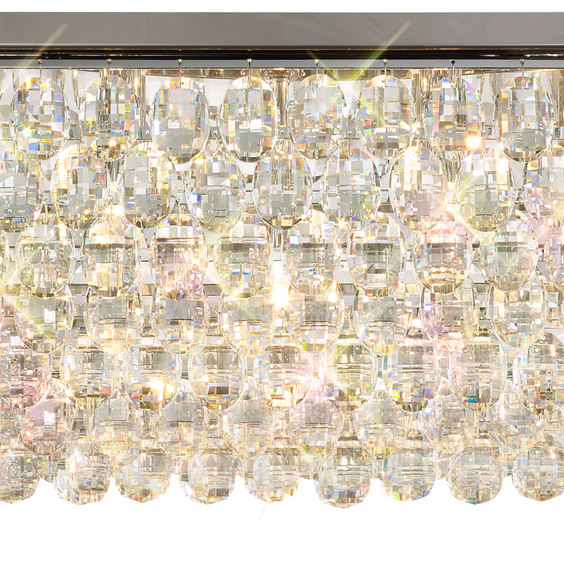 Load image into Gallery viewer, Diyas IL32825 Coniston Linear Flush Ceiling, 11 Light E14, Polished Chrome/Crystal
