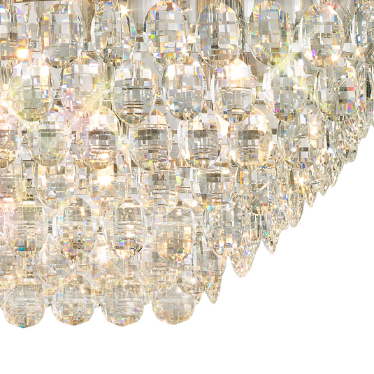 Diyas IL32825 Coniston Linear Flush Ceiling, 11 Light E14, Polished Chrome/Crystal
