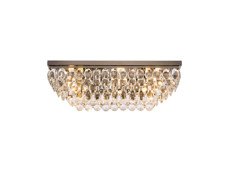 Load image into Gallery viewer, Diyas IL32826AB Coniston Linear Flush Ceiling, 5 Light E14, Antique Brass/Crystal - 60951
