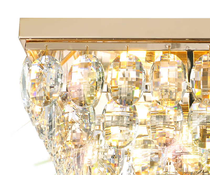 Load image into Gallery viewer, Diyas IL32826 Coniston Linear Flush Ceiling, 5 Light E14, French Gold/Crystal
