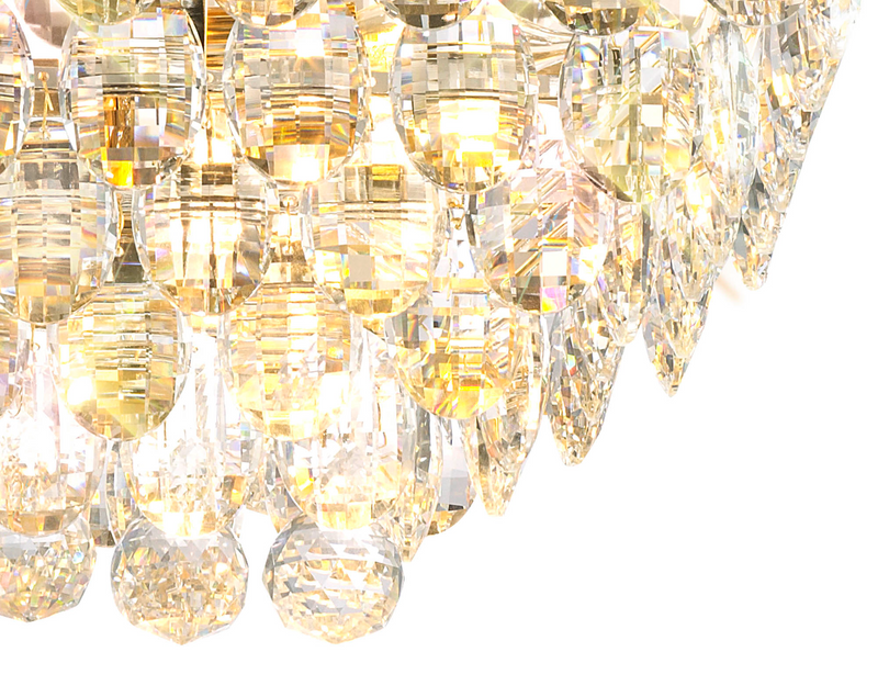 Load image into Gallery viewer, Diyas IL32826 Coniston Linear Flush Ceiling, 5 Light E14, French Gold/Crystal
